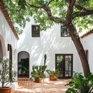 Serene Courtyard Of A Modern Mexican Home