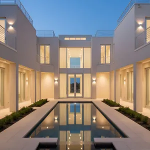 Luminous U-Court Reflecting Villa