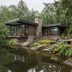 Pondside Stone Perch Woodland Retreat