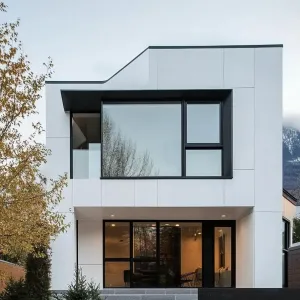 Contemporary Cube With a Panoramic Glass Wall