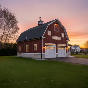 Rooster-Top Red Gambrel Garage