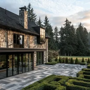 Stone Haven Amid Tall Pines