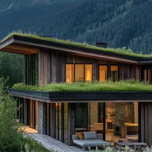 Reclaimed Wood With Eco-friendly Green Roofing