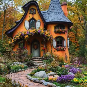 Whimsical Pumpkin-Spiced Cottage in Bloom