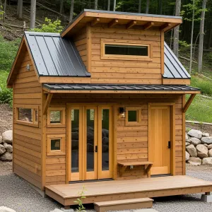 Charming Cabin Nook: Compact Comfort in the Woods