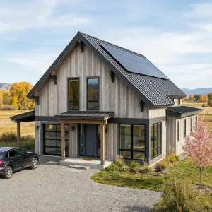 Solar Barnhouse On Open Plains