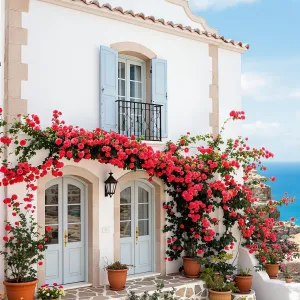Bougainvillea Bliss Near the Sapphire Sea