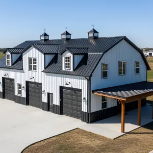 Chic Black and White Barndominium Marvel