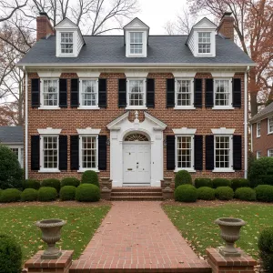Brick-Sashed Colonial with Dormer Poise
