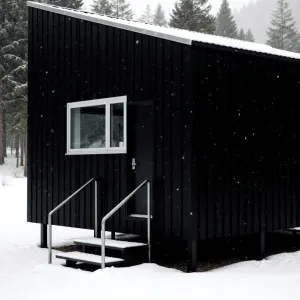 Midnight Cube Retreat Amidst Wintry Bliss