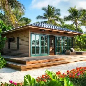 Coastal Cottage with Glassy Glam