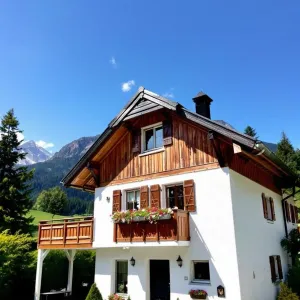 Swiss Cottage with Sunlit Wood Accents