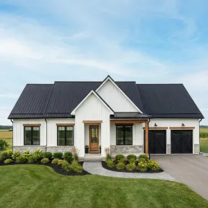 Country Gable Haven With Midnight Roof