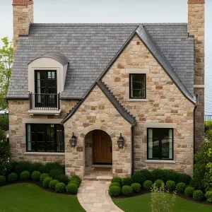 Cozy Lakeside Stone Retreat with a Hint of Whimsy