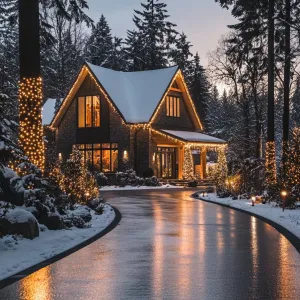 Winter Wonderland Home Wrapped in Lights