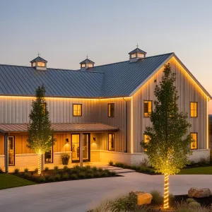 Barn of Illumination: Sunset Shines on a Modern Marvel