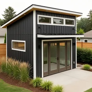 Compact Oasis: Modern Shed Office Design