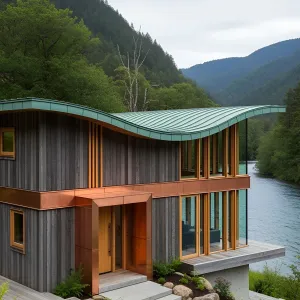 Curvy Roofs and Riverfront Woods