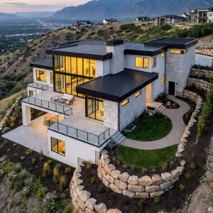 Cliffside Panorama Villa With Layered Terraces