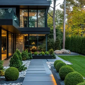 Preview of Architectural Delight with Glowing Pebble Path