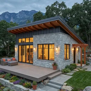 Shed-Roof Stone Cottage Outlook