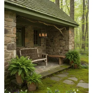 Whimsical Woodland Porch Escape