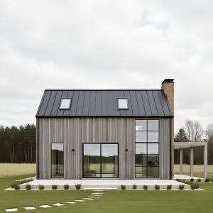 Slate-Roof Gable With Glass Grid