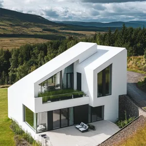 Chic Angular Abode With a Highland View
