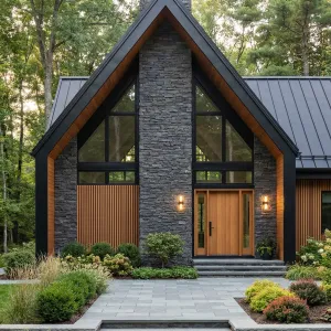 Charcoal Gable With Cedar Welcome