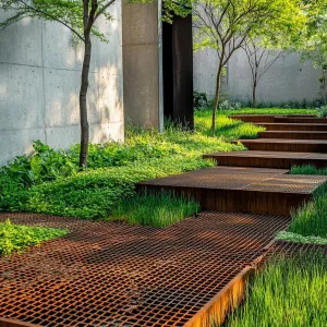 Rusty Lattice Grooves in Verdant Layers