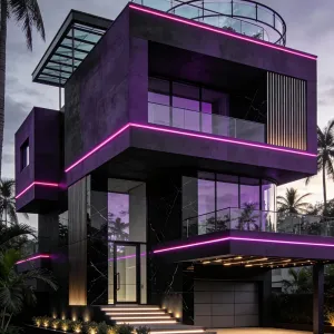 Neon Violet Skydeck Cube House