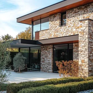 Stone and Brick Mixed Facade