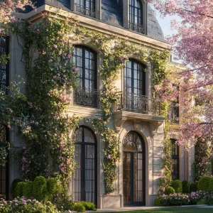 Enchanting French Mansion Draped In Blossoms