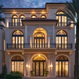 Twilight Elegance: A Stately Nighttime Retreat