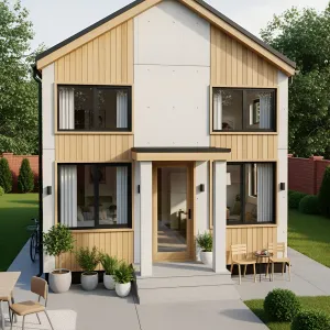 Cute Cubic Cottage with Potted Friends