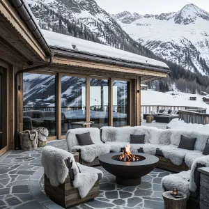 Stone Terrace Bliss: Cozy Chalet Charm