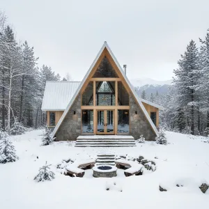 A-Frame Charm: The Glassy Stone Haven