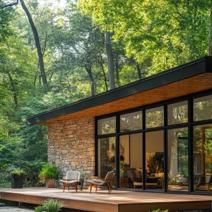 Forest Retreat with a Mid-Century Flair