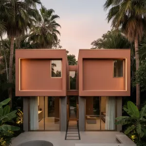 Blush Cubes In Tropical Green