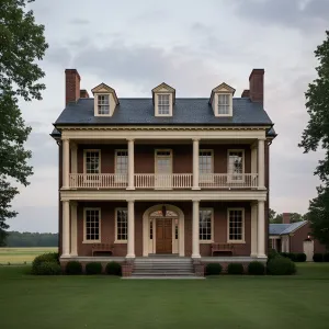 Verdigris Brick Double-Gallery Manor
