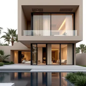 Contemporary Cube Amidst Palm Paradise