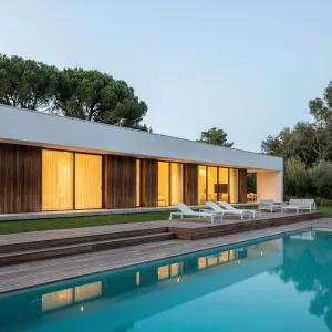 Linear Timber Pool Terrace Haven