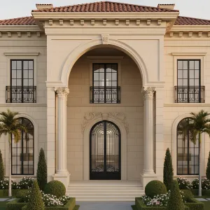 Mediterranean Arcaded Manor Front