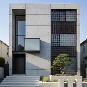 Gridded Courtyard Concrete Parlor