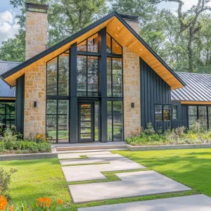 Gabled Glory with Stone and Steel Flair