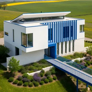 Aerial Symphony of Blue and White