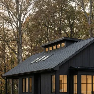 Black Cabin With Lantern Window Loft