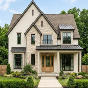 Warm Stone Gabled French Haven