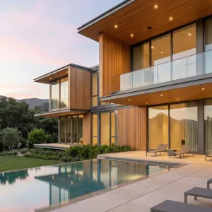 Hillside Poolside Timber Retreat