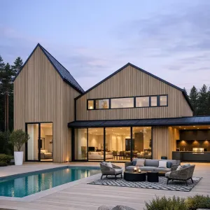 Scandinavian Pool Courtyard Gable Escape
